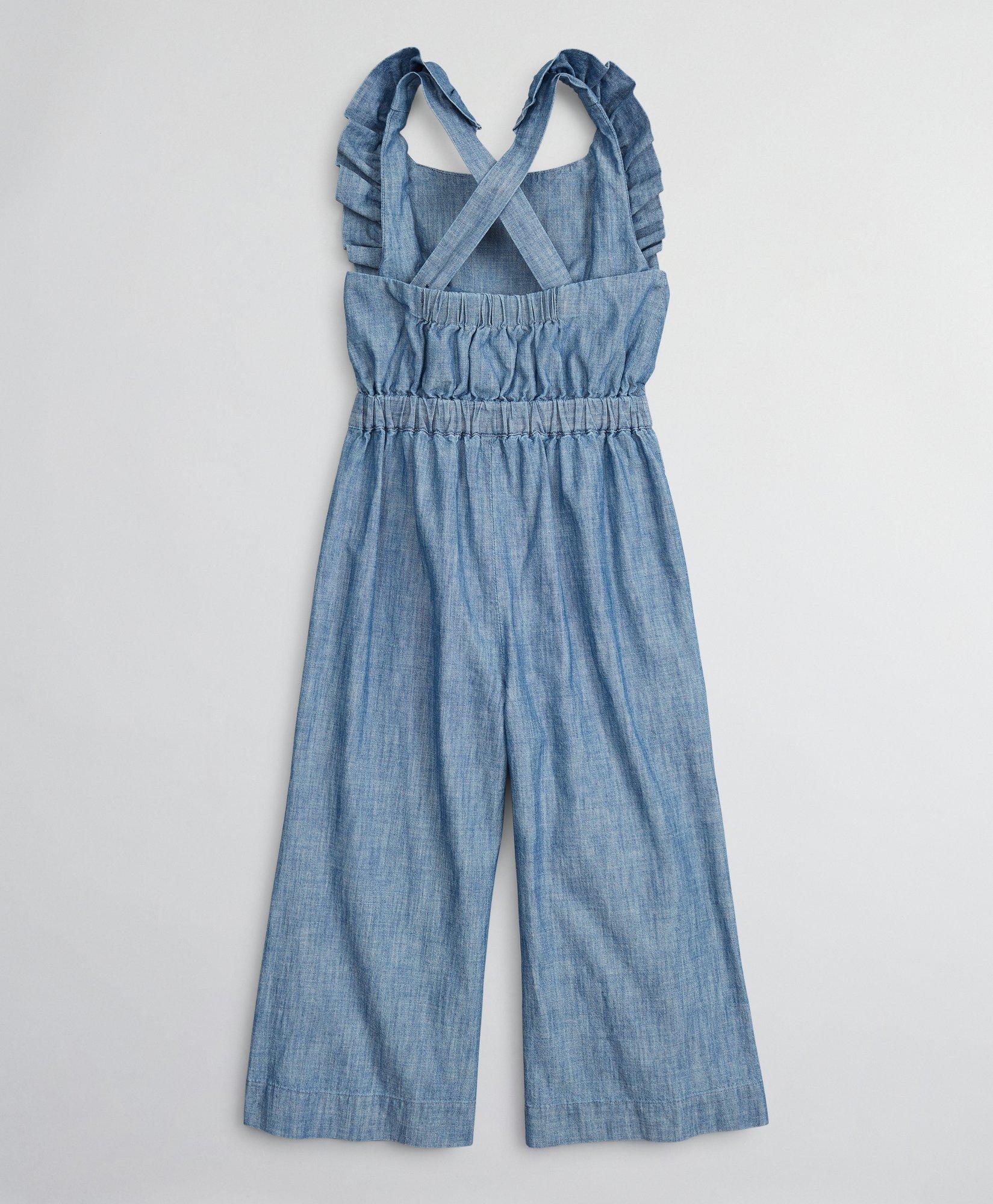 Chambray ruffle sale jumpsuit