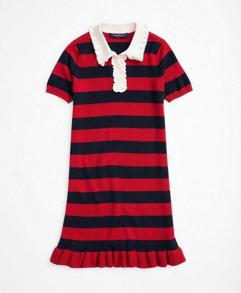 Girls Merino Wool Stripe Sweater Dress, image 1