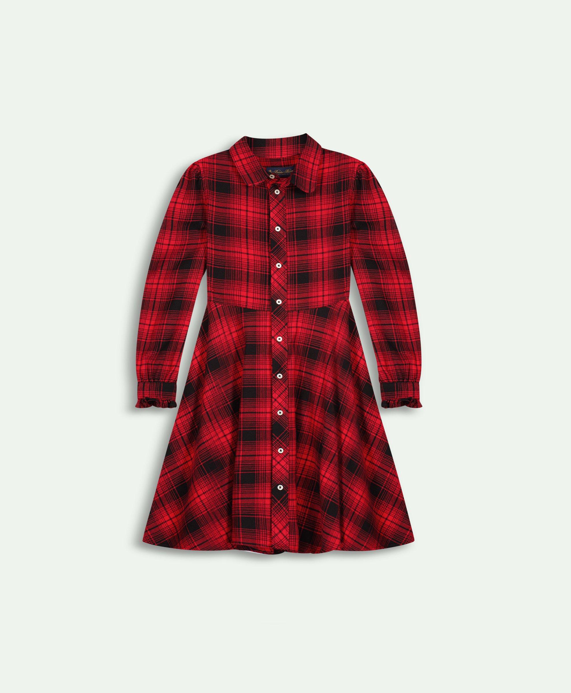 Girls red flannel clearance dress