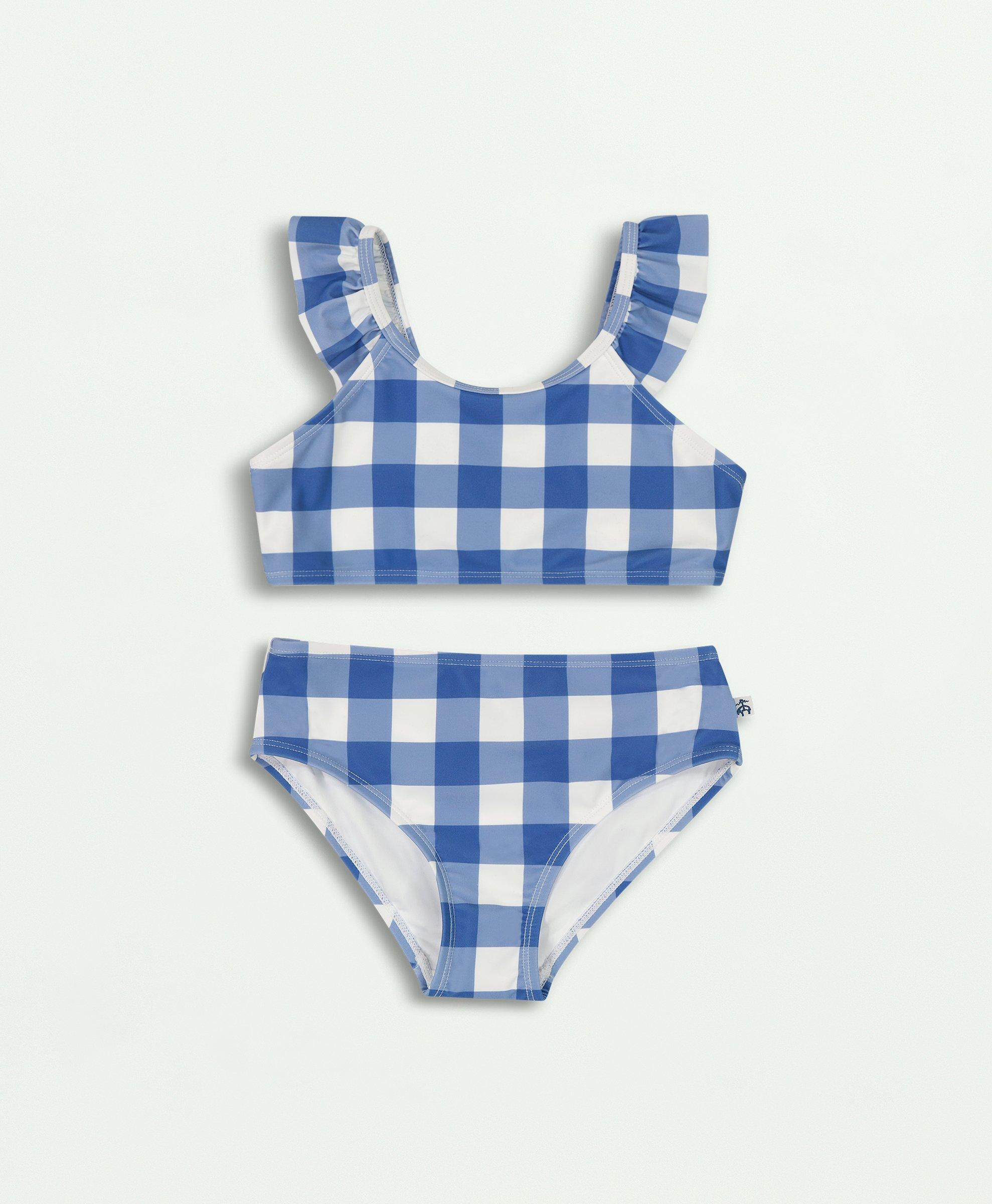 Girls Two Piece Ruffle Strap Bathing Suit