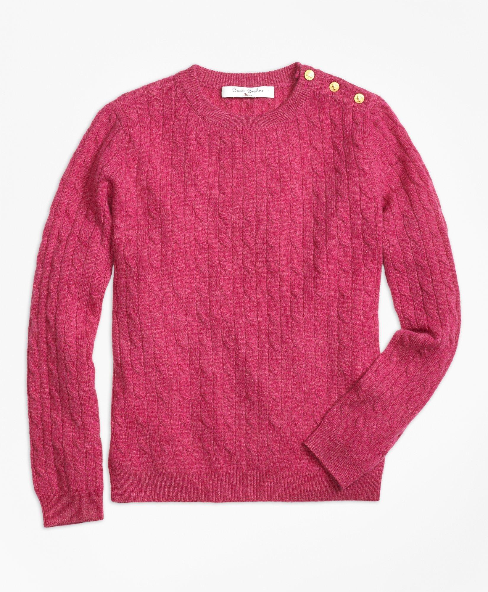 Girls Cashmere Cable Crewneck Sweater