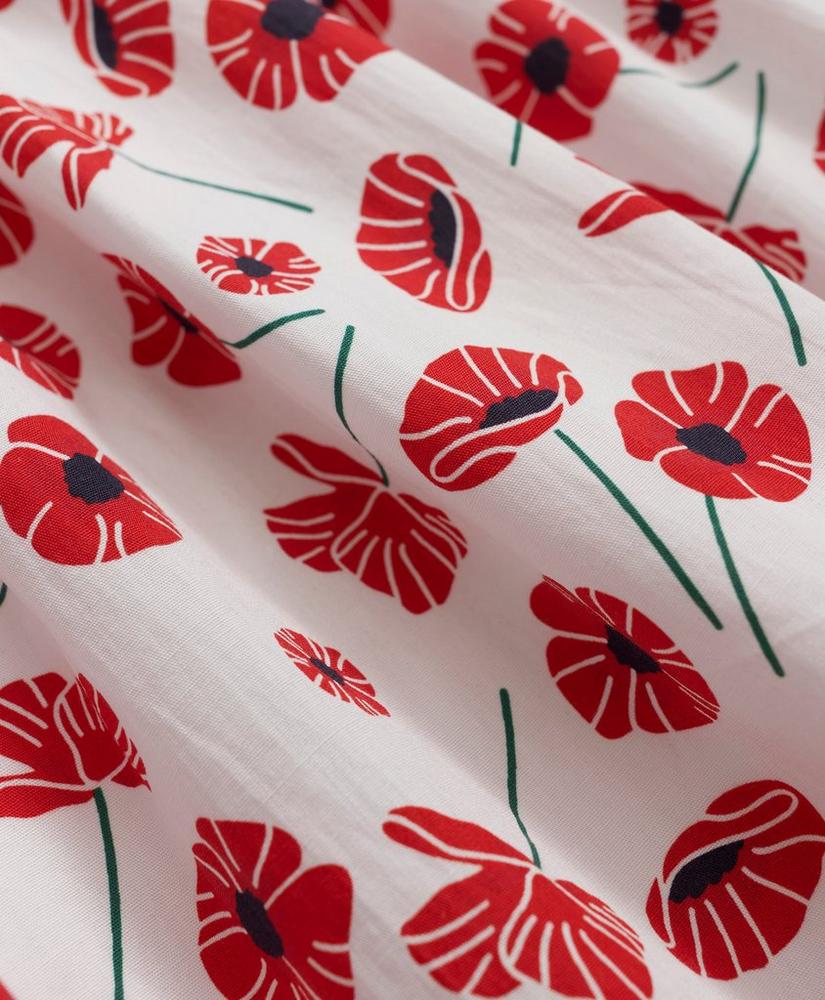 Girls Cotton Poppy Print Fit & Flare Dress, image 2
