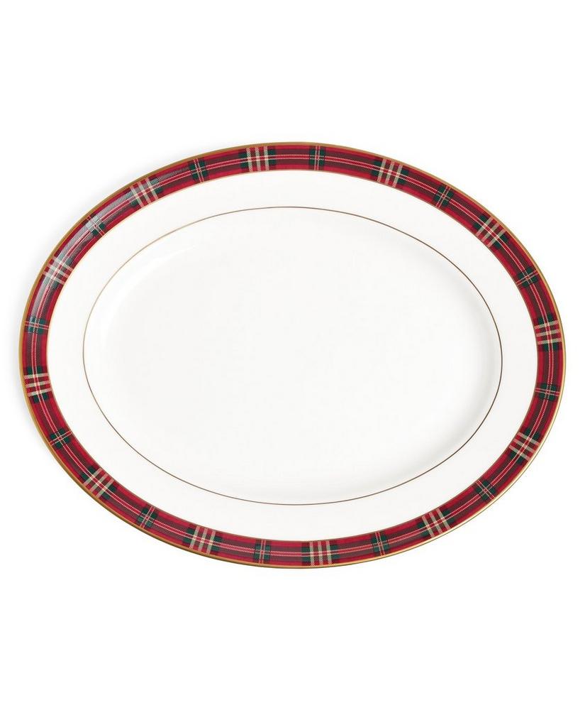 Signature Tartan Oval Platter, image 1