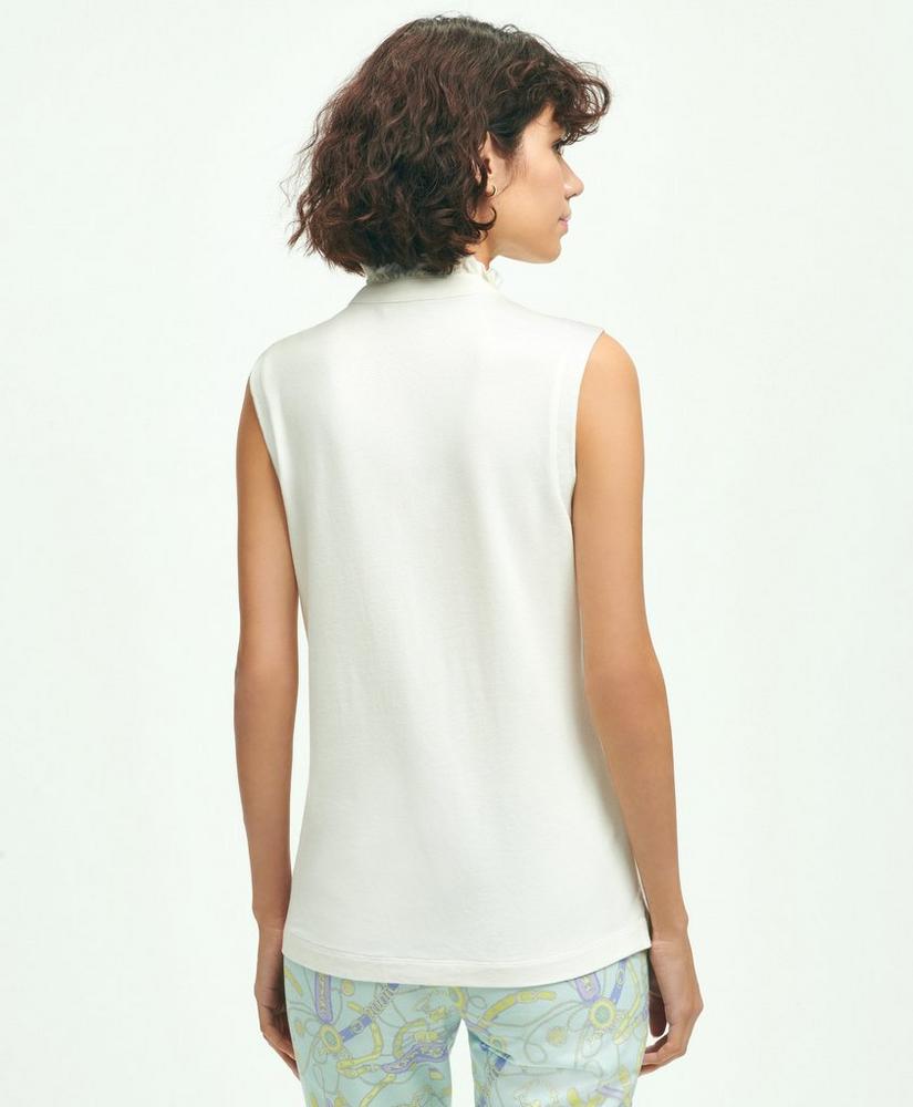 Supima® Cotton Ruffle Pique Polo Shirt, image 2
