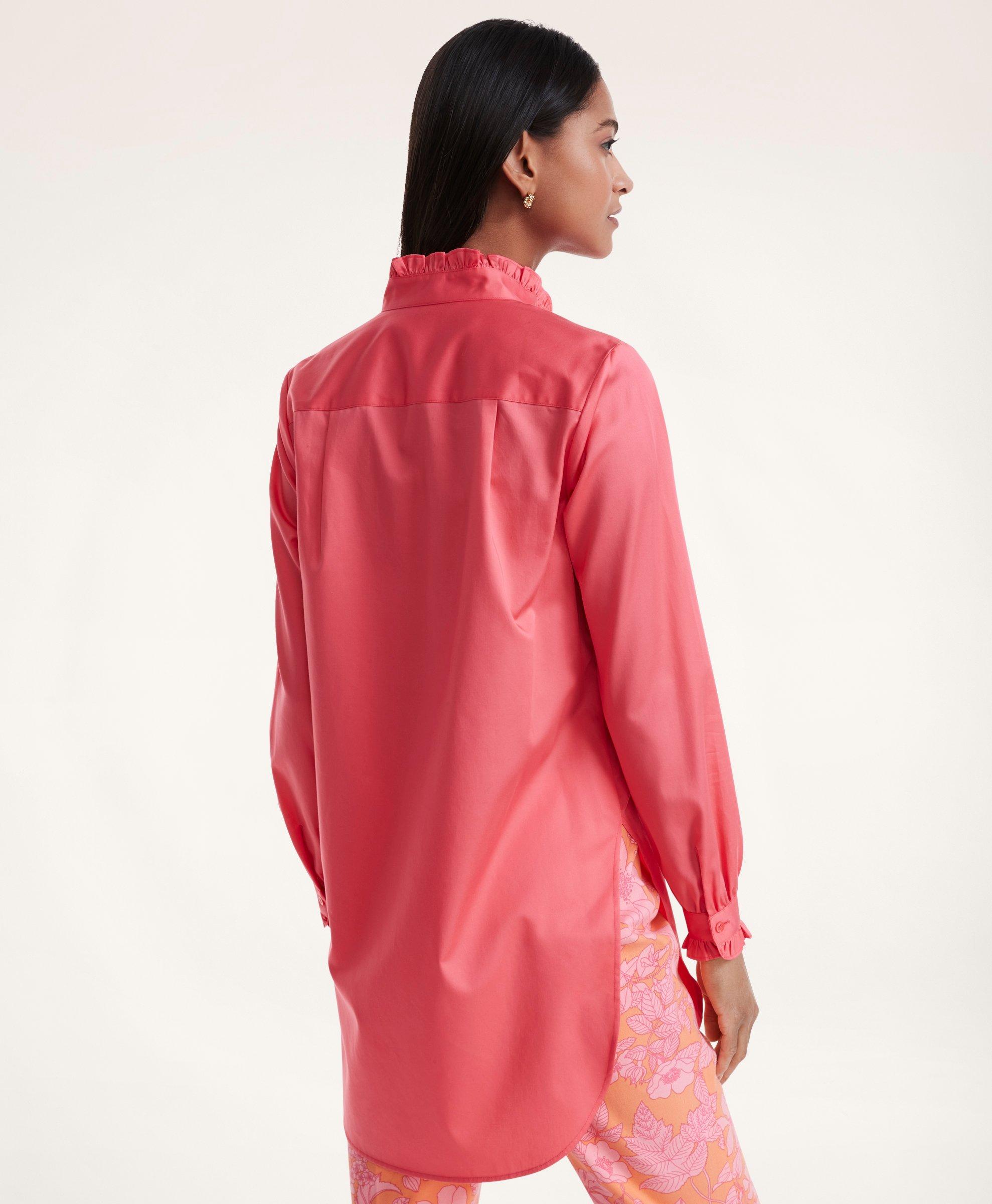 Cotton Sateen Ruffle Tunic, image 2