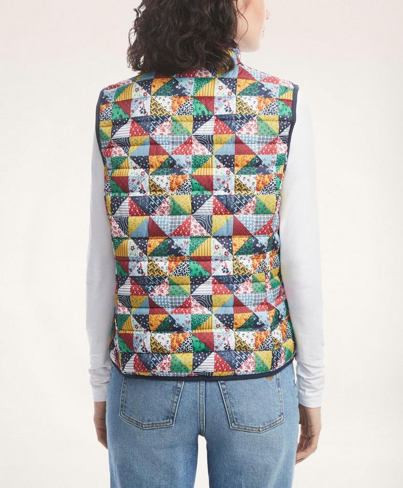 Reversible Water-Repellent Patchwork Puffer Vest, image 3