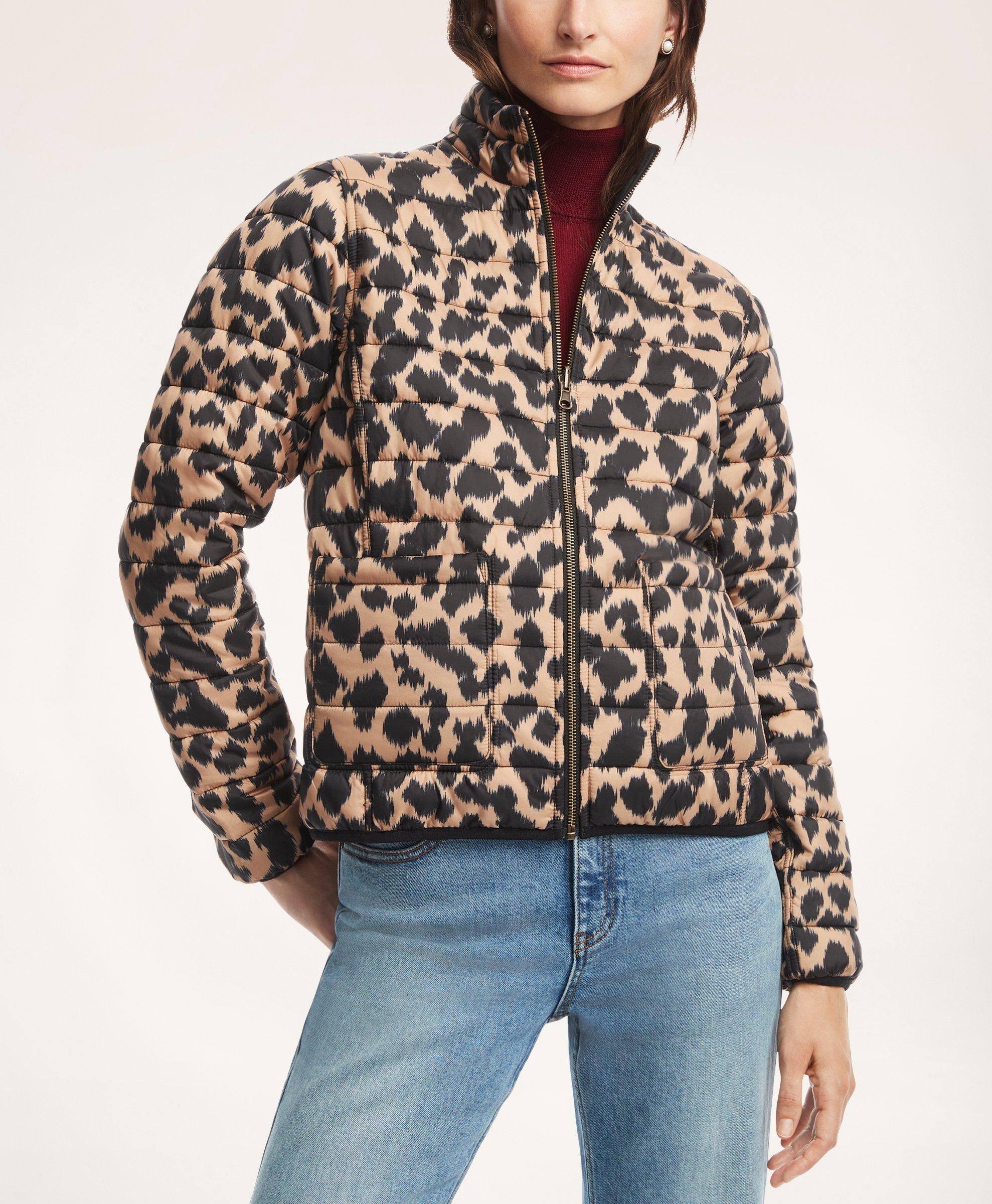 gap leopard puffer coat