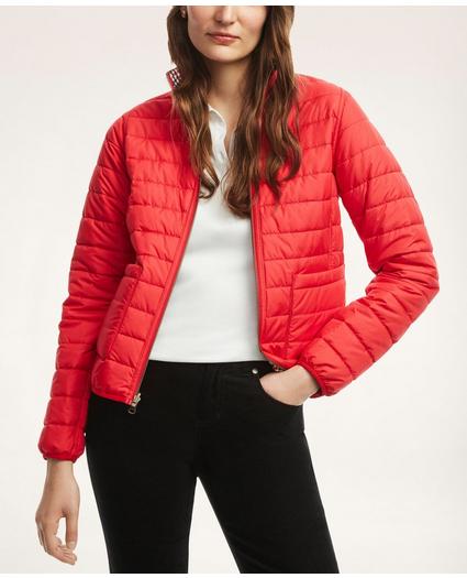 Reversible Water-Repellent Plaid Puffer Jacket, image 1