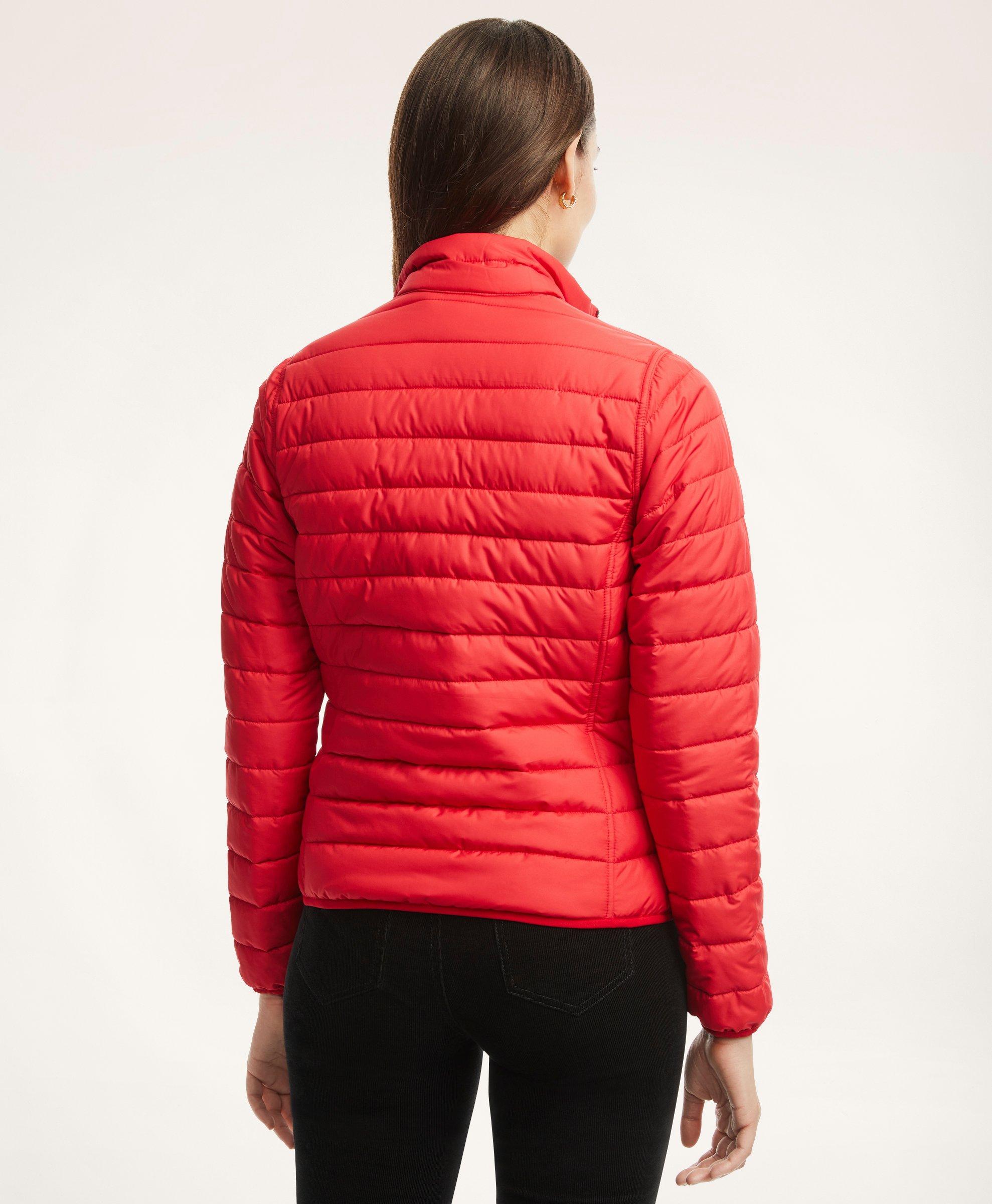 Joules red puffer on sale jacket