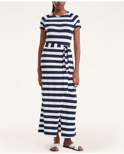 Modal Jersey Striped Faux Wrap Maxi Dress, image 1