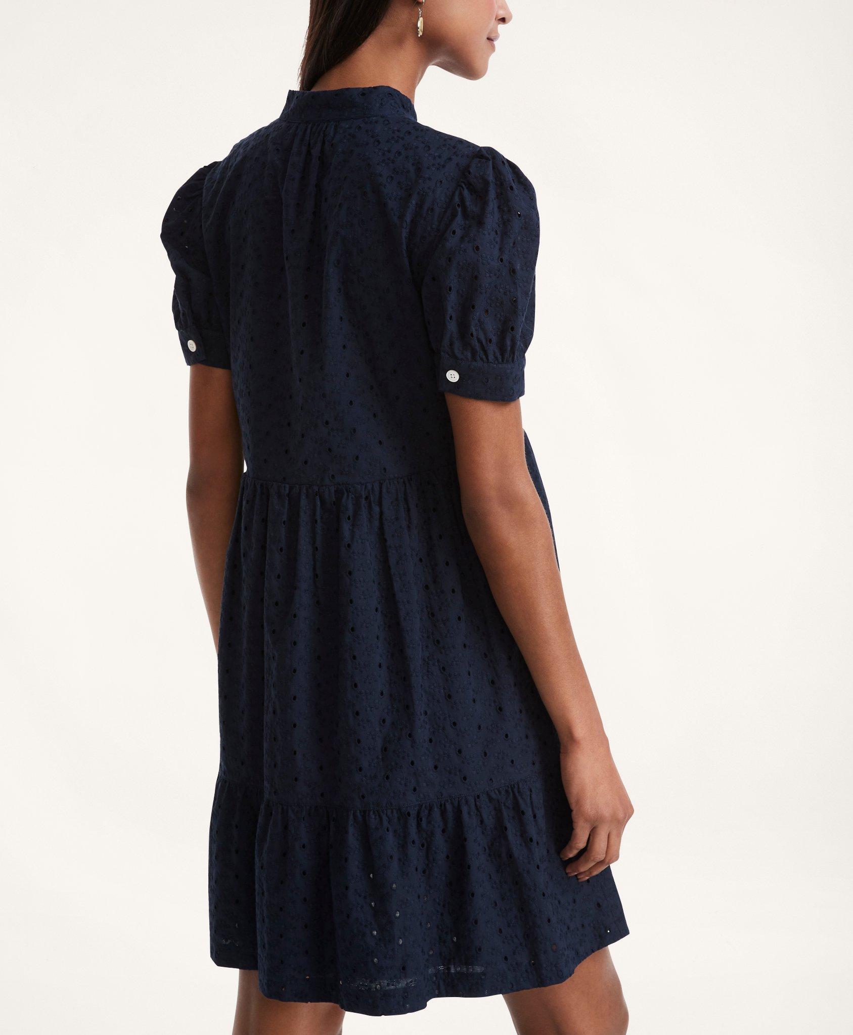Cotton Tiered Eyelet Dress