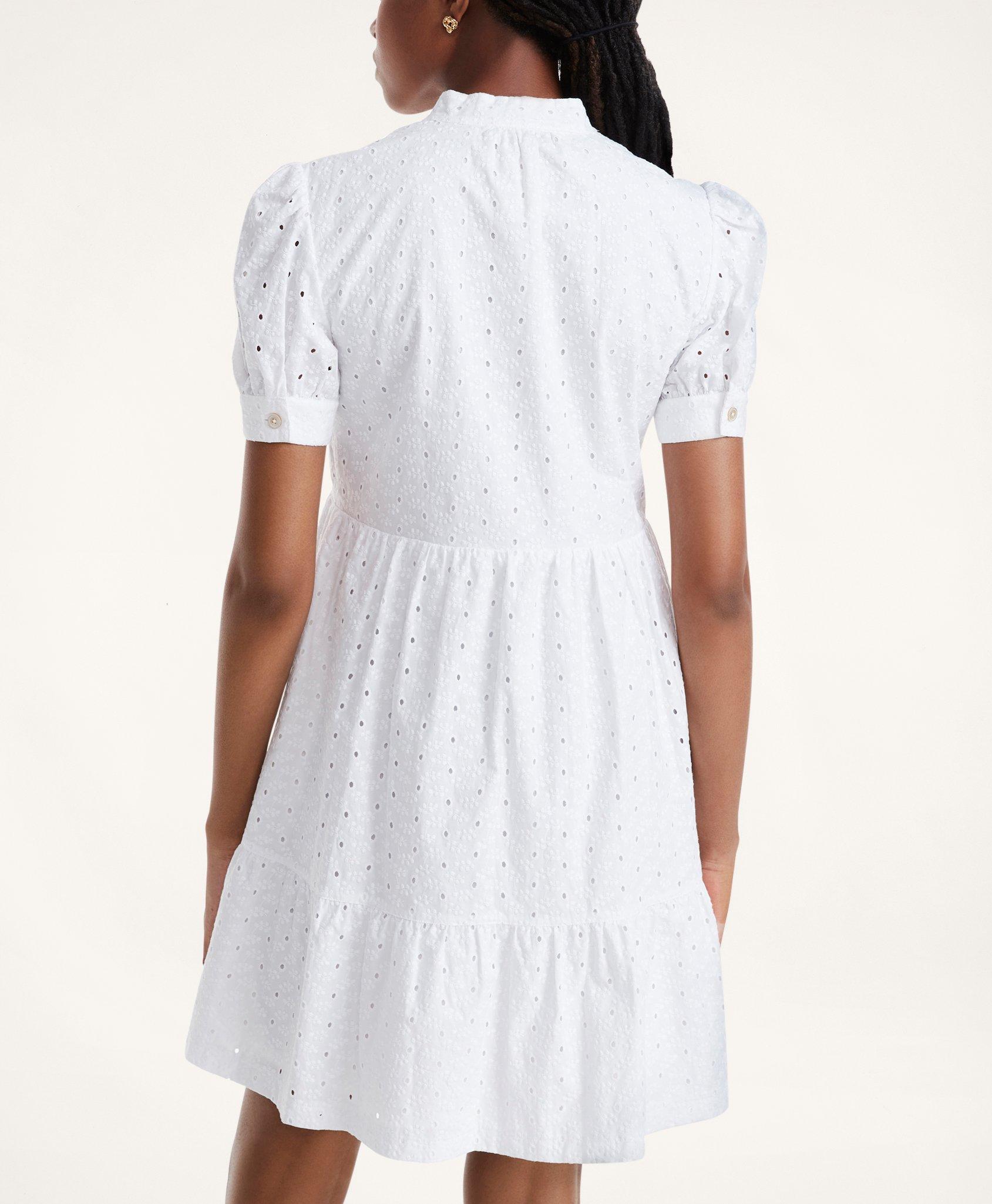 Cotton Tiered Eyelet Dress