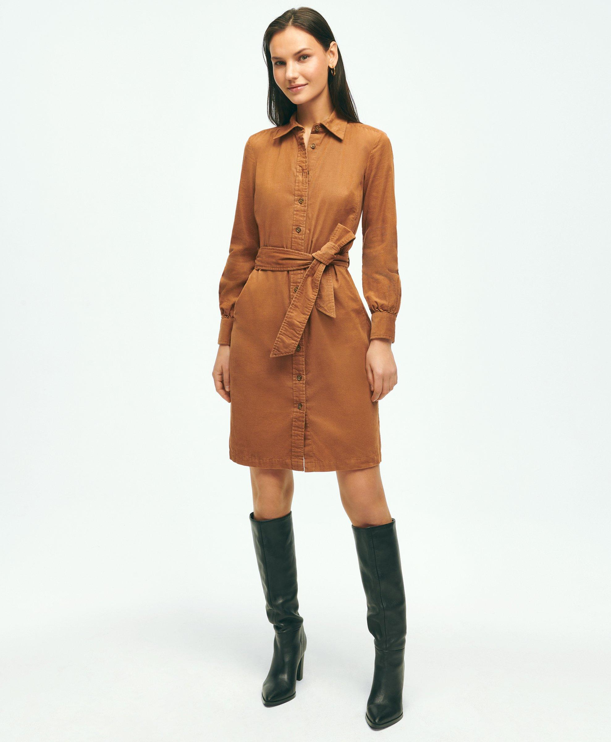 Corduroy shirt hot sale dress