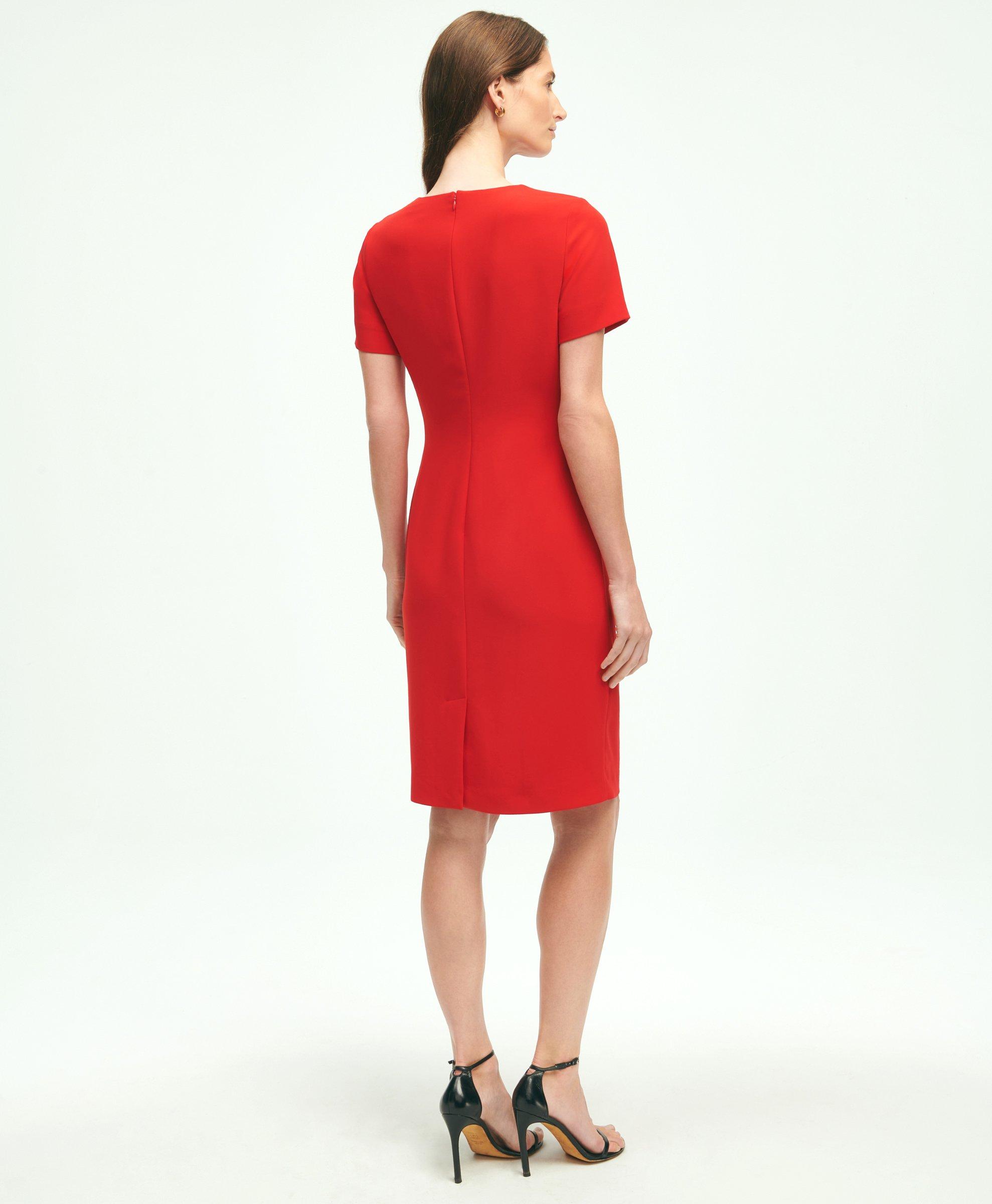 Short-Sleeve Crepe Dress, image 2