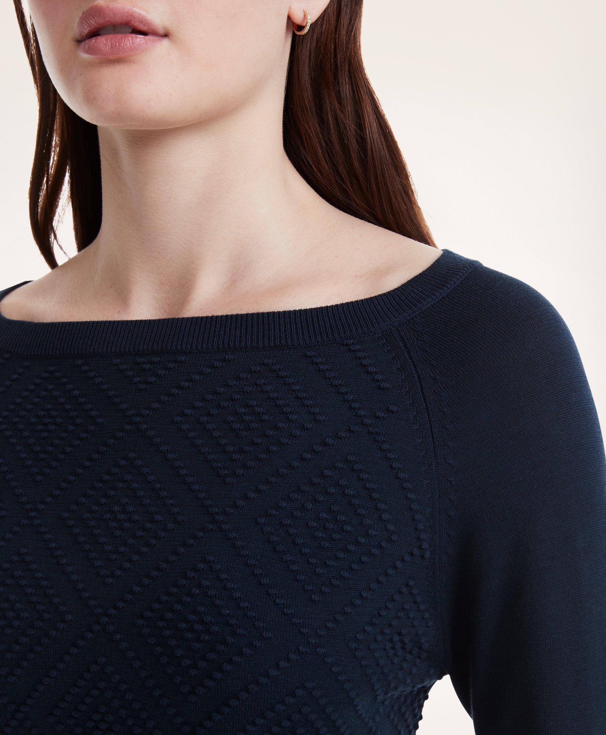 Textured knit jumper with raglan sleeves - deep blue