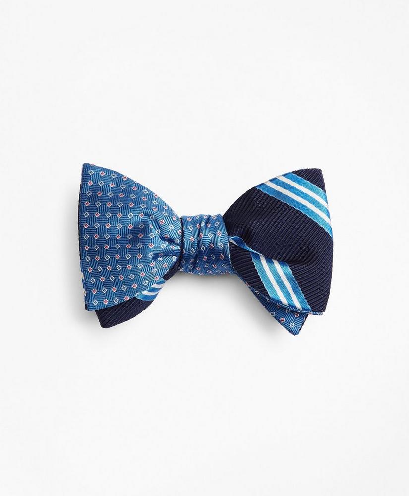 Two-Color Square with Stripe Reversible Bow Tie, image 1