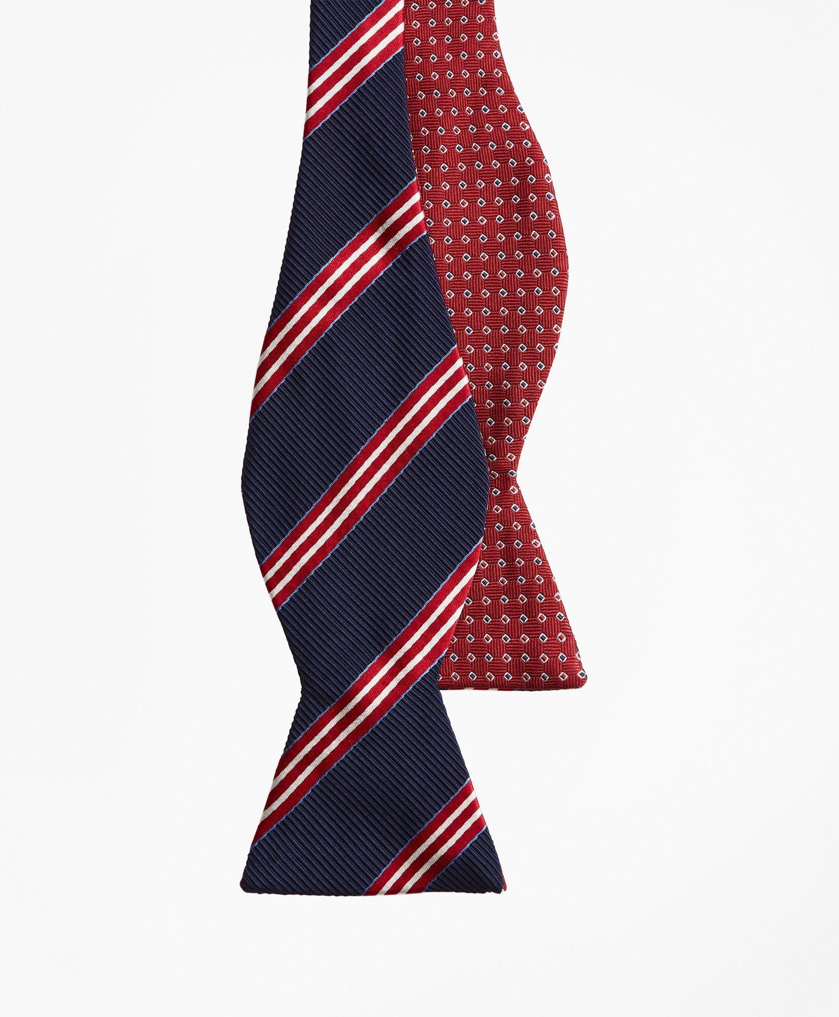 Brooks Brothers Men's Silk Geo Tie | Dark Red - Shop Holiday Gifts and Styles