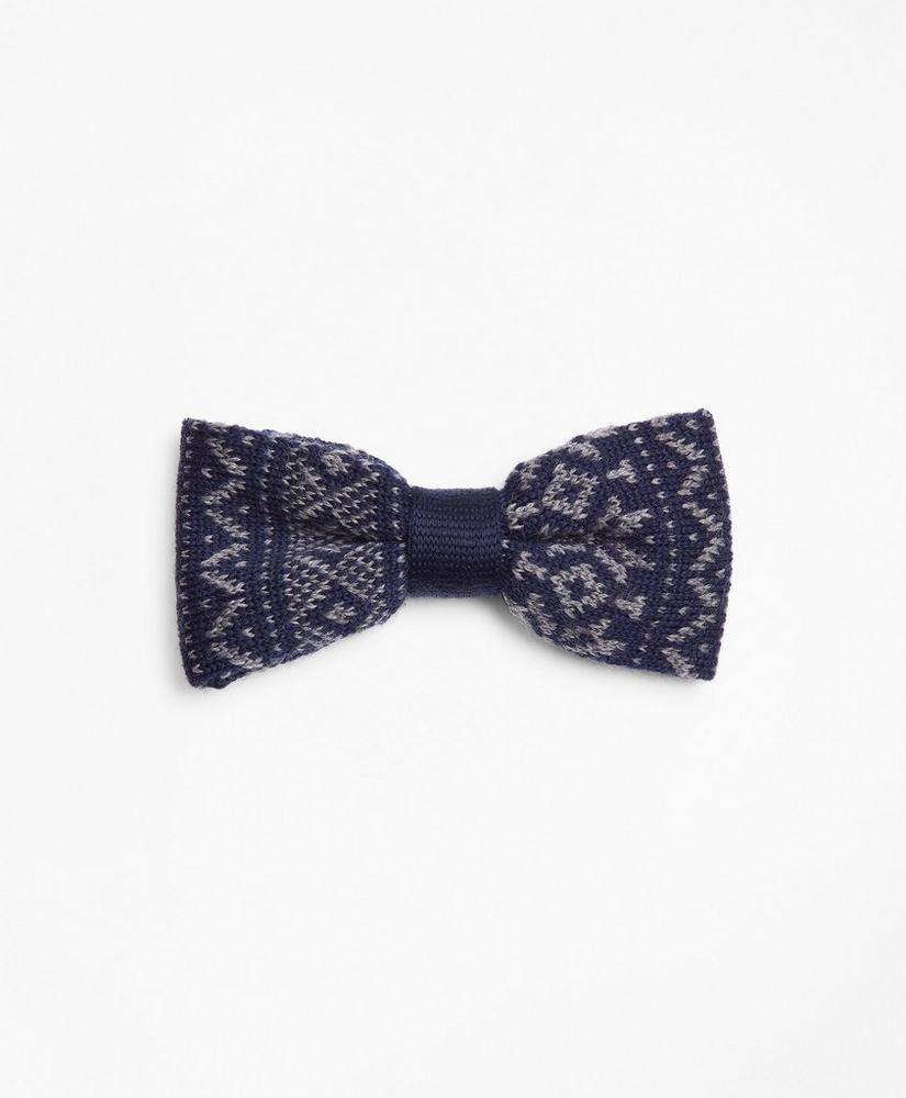 Fair Isle Pre-Tied Knit Bow Tie, image 1