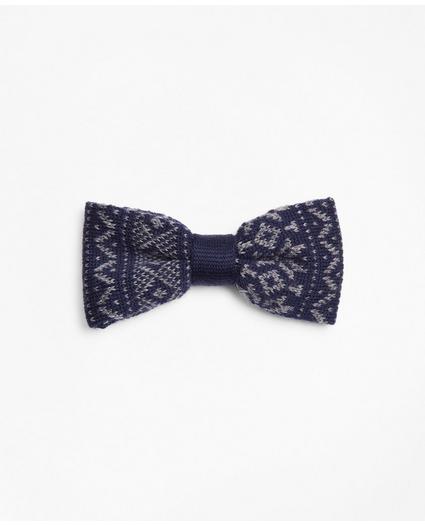 Fair Isle Pre-Tied Knit Bow Tie, image 1