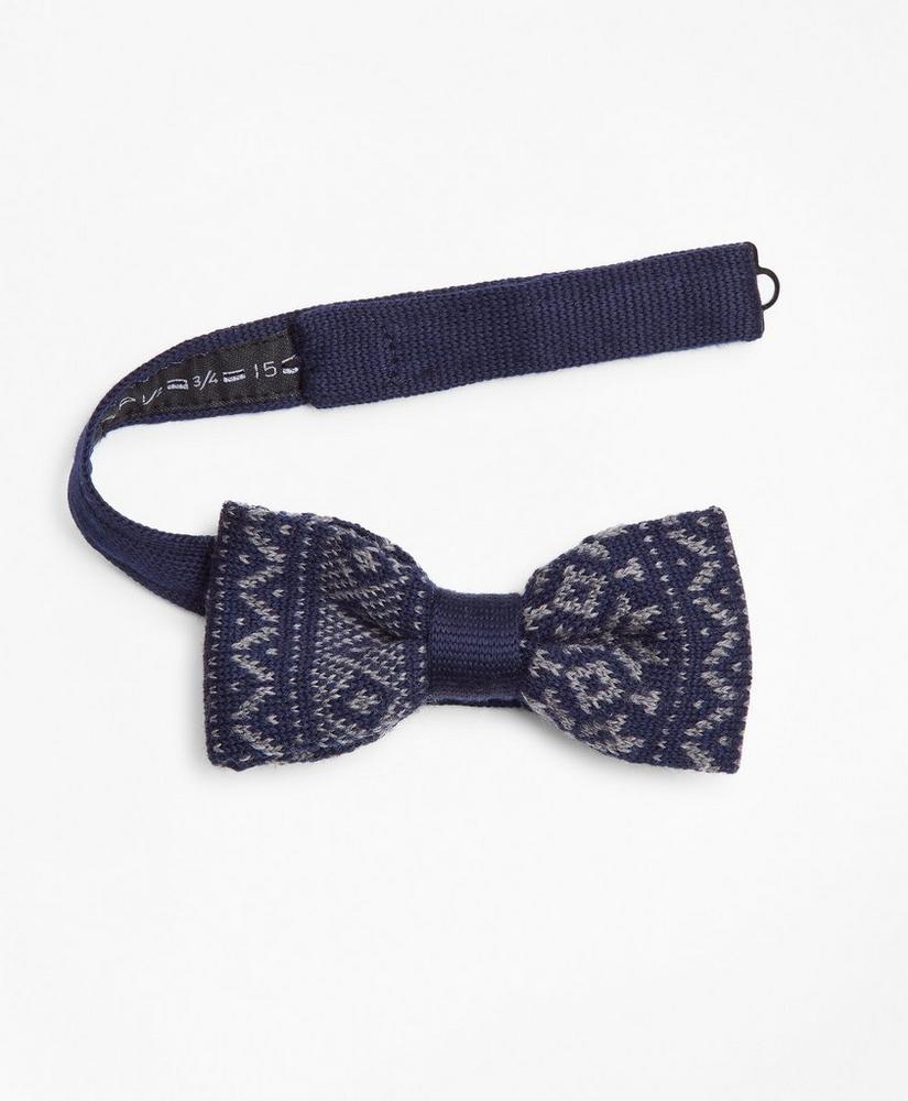 Fair Isle Pre-Tied Knit Bow Tie, image 2