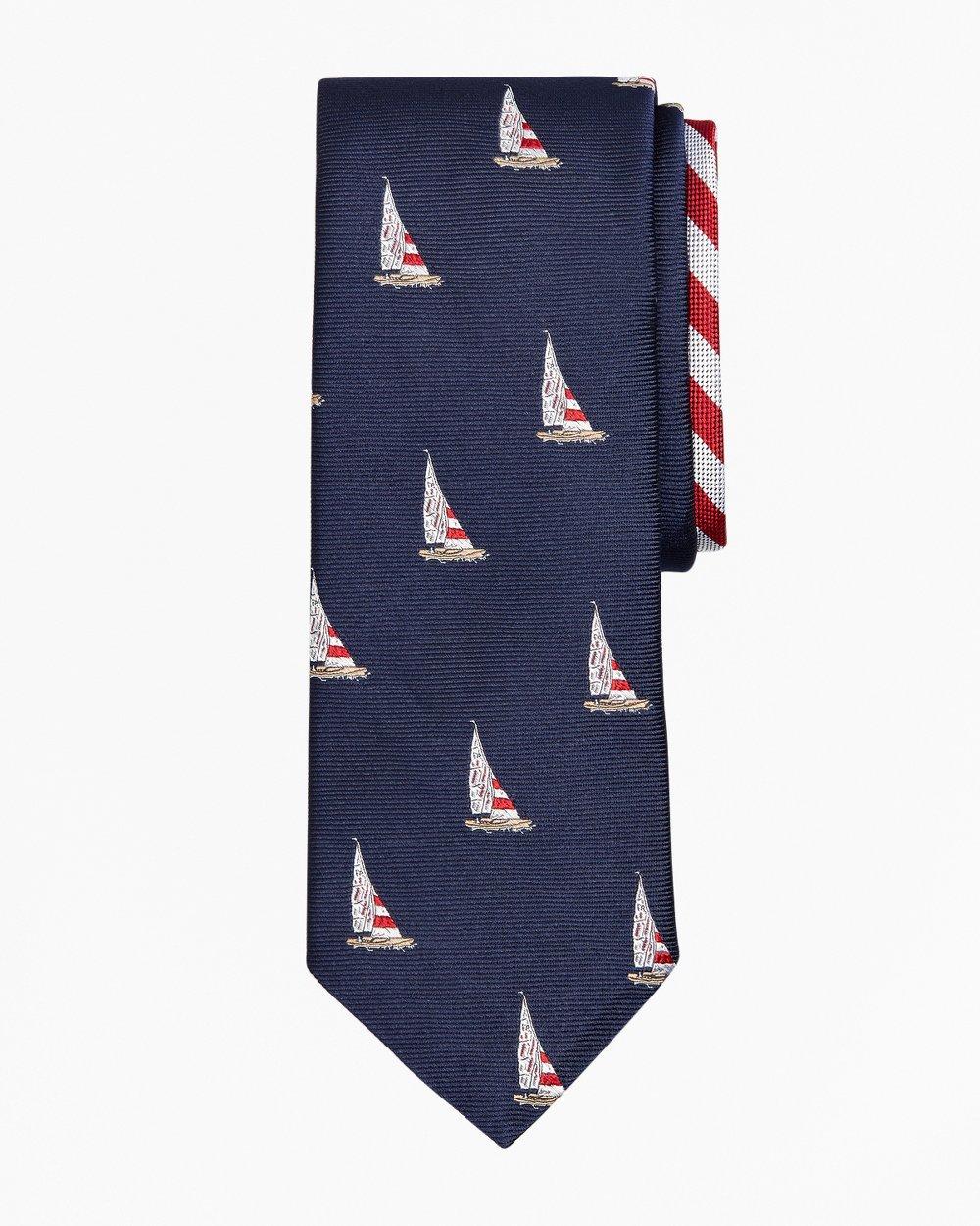 Sailboat and Stripe Tie, image 1