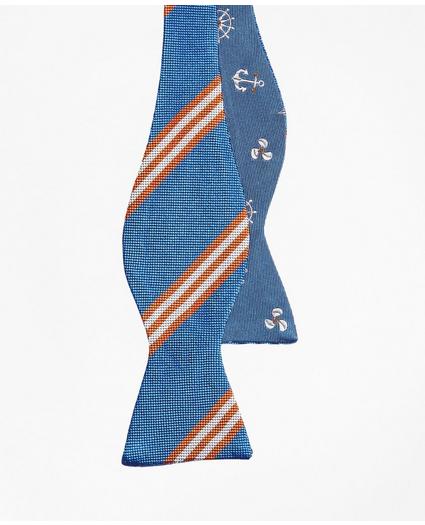 Nautical with Stripe Reversible Bow Tie, image 2