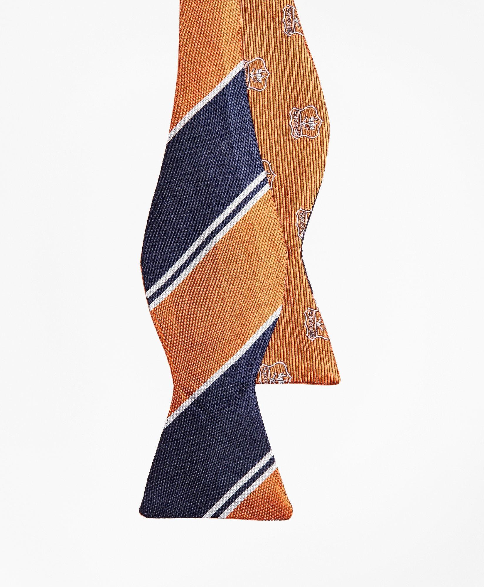 Crest with Stripe Reversible Bow Tie, image 2