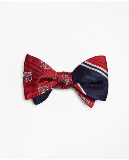 Crest with Stripe Reversible Bow Tie, image 1