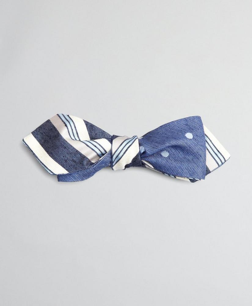 Textured Variegated Stripe and Dot Pointed End Bow Tie, image 1