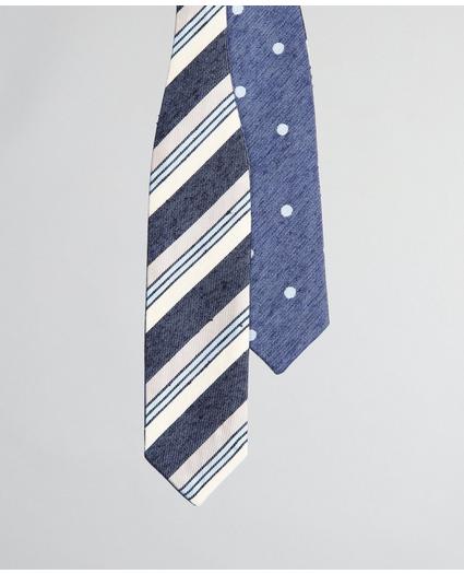 Textured Variegated Stripe and Dot Pointed End Bow Tie, image 2