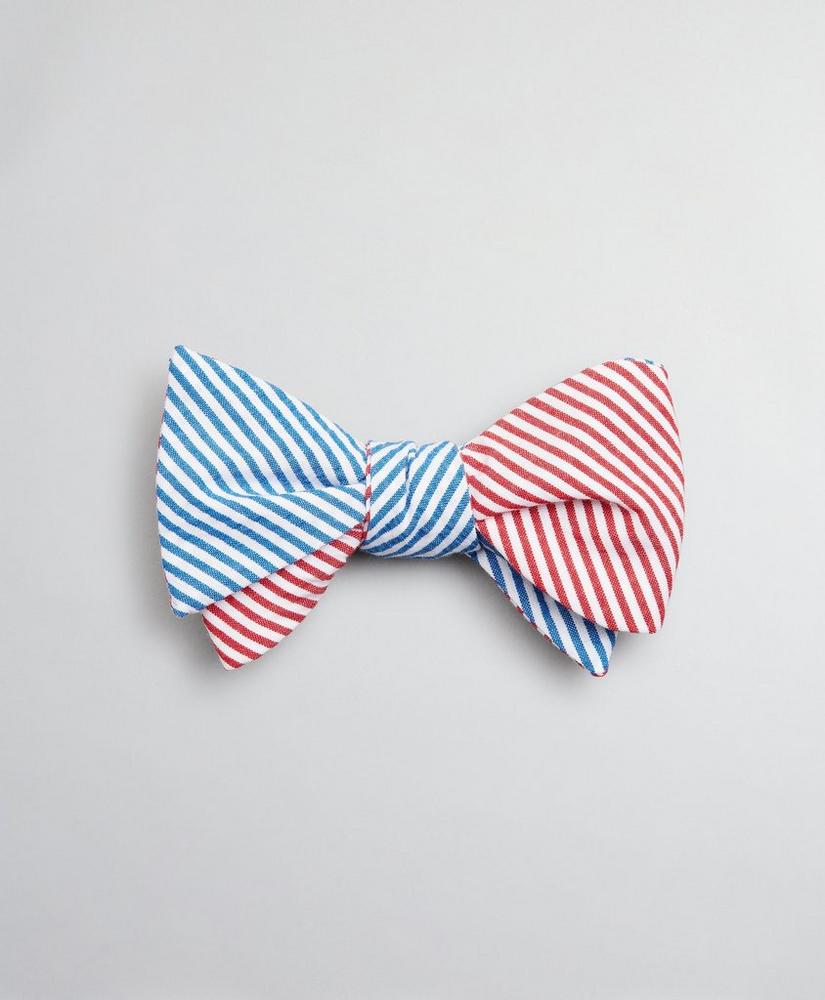 Seersucker Stripe Bow Tie, image 1