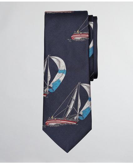 Limited Edition Archival Collection Sail Boat Silk Tie, image 1