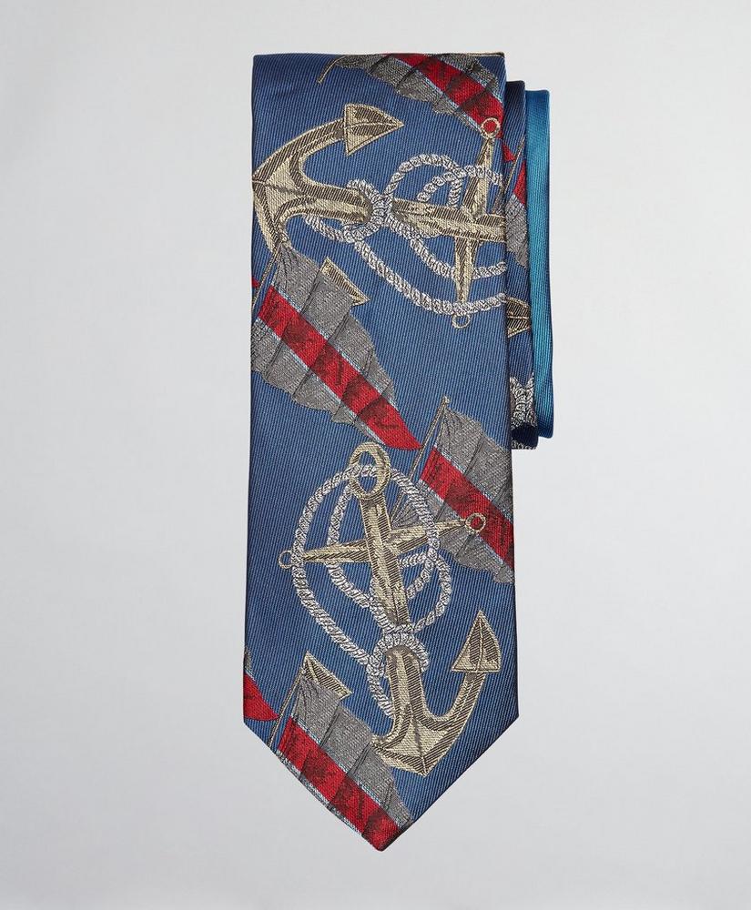 Limited Edition Archival Collection Anchor Motif Silk Tie, image 1