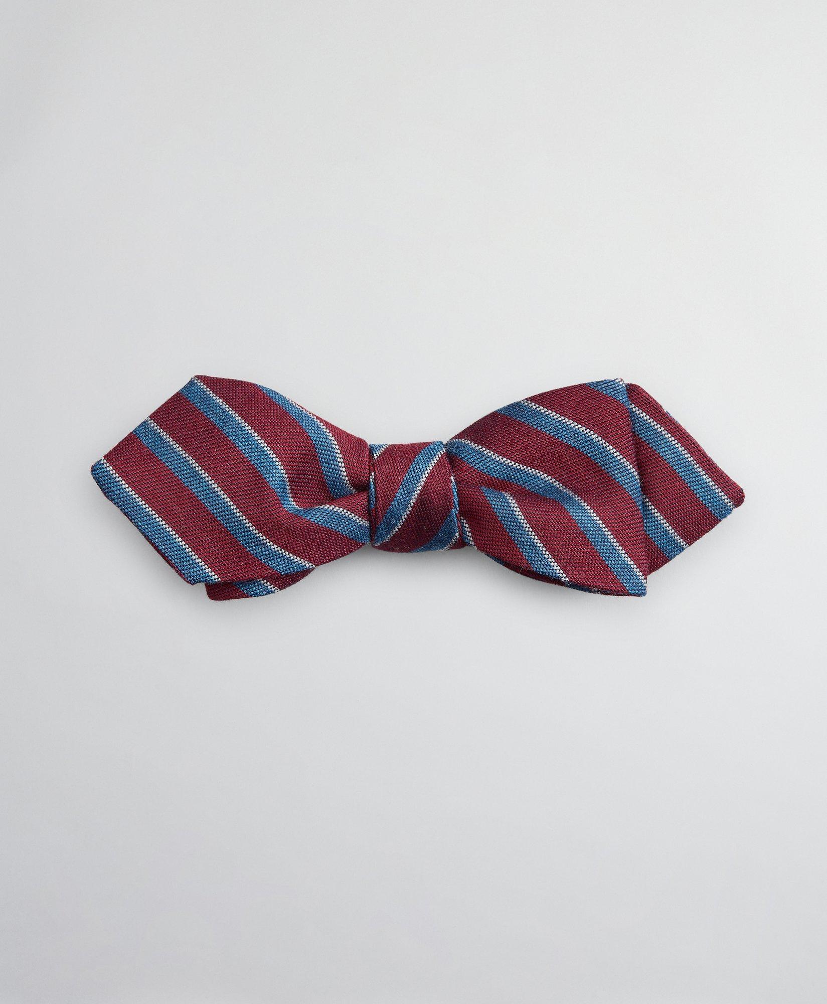 Stripe Pointed End Bow Tie