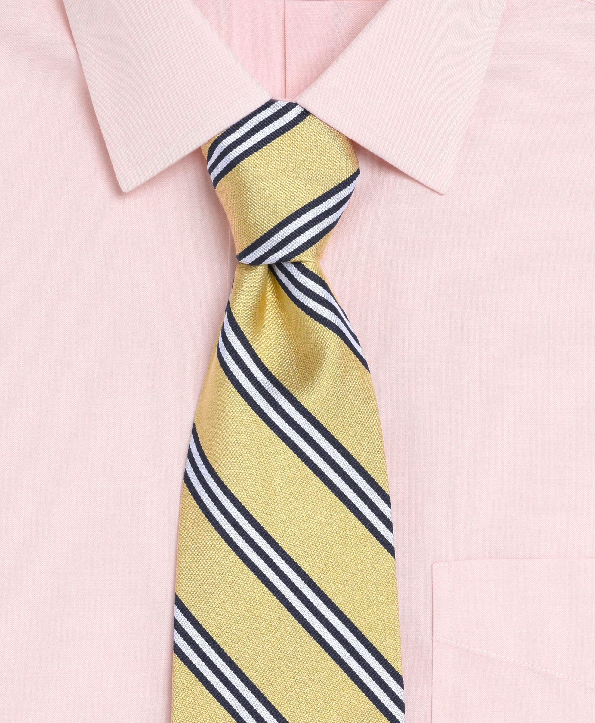 Preppy Striped Necktie in Pink and Navy