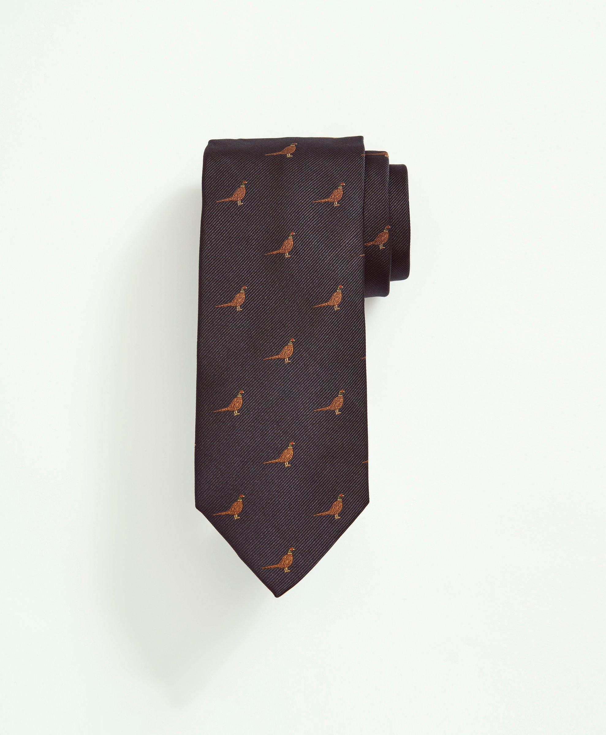 pheasant silk tie