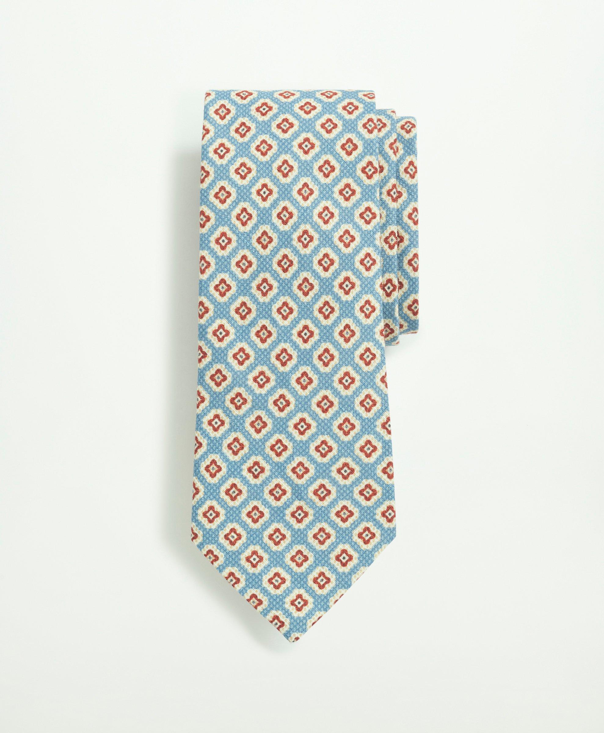 Linen Jacquard Geo Pattern Tie, image 1