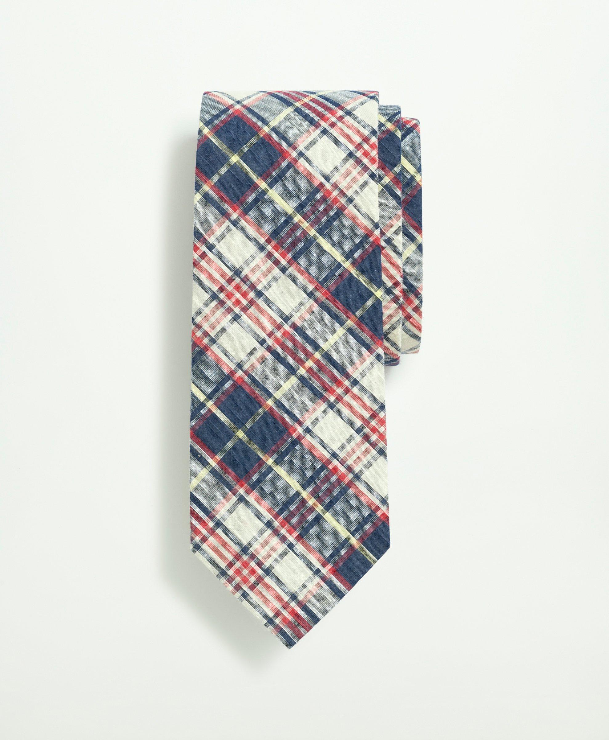 Cotton Madras Pattern Tie, image 1