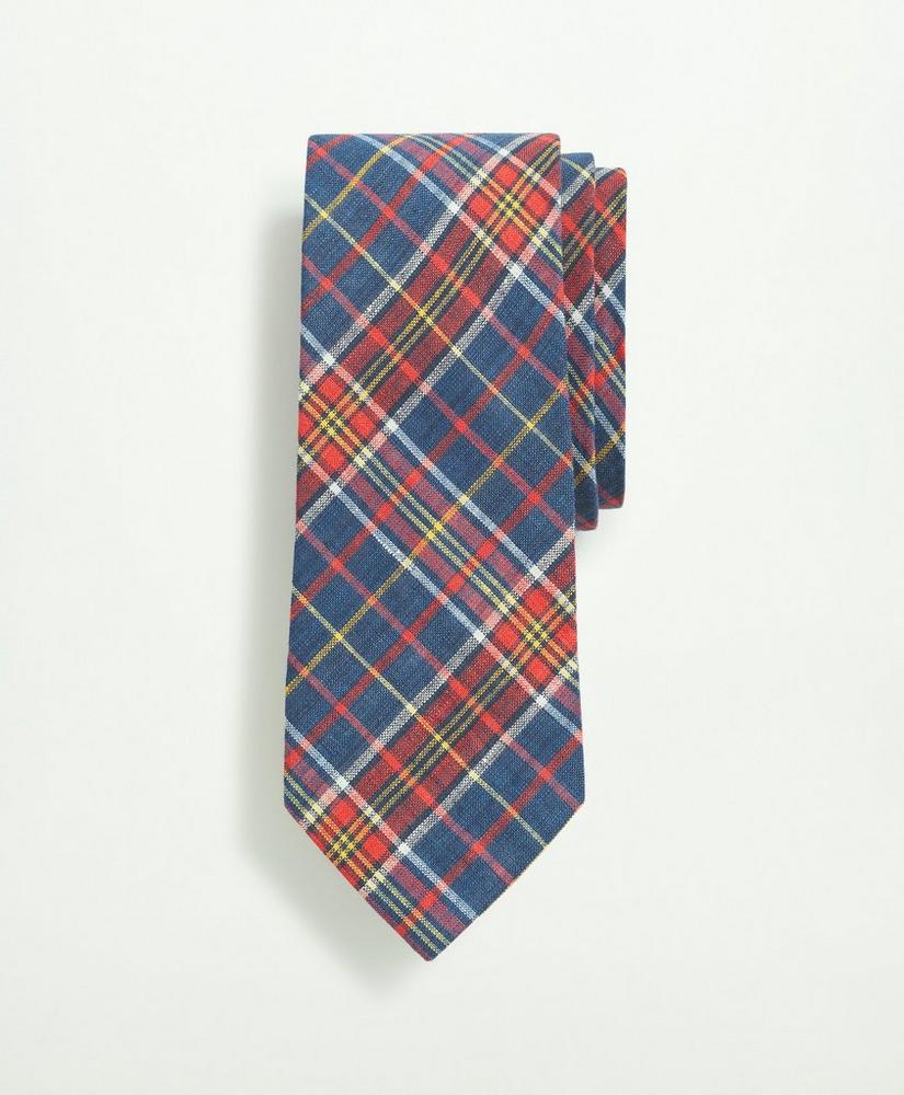 Linen Jacquard Plaid Pattern Tie, image 1