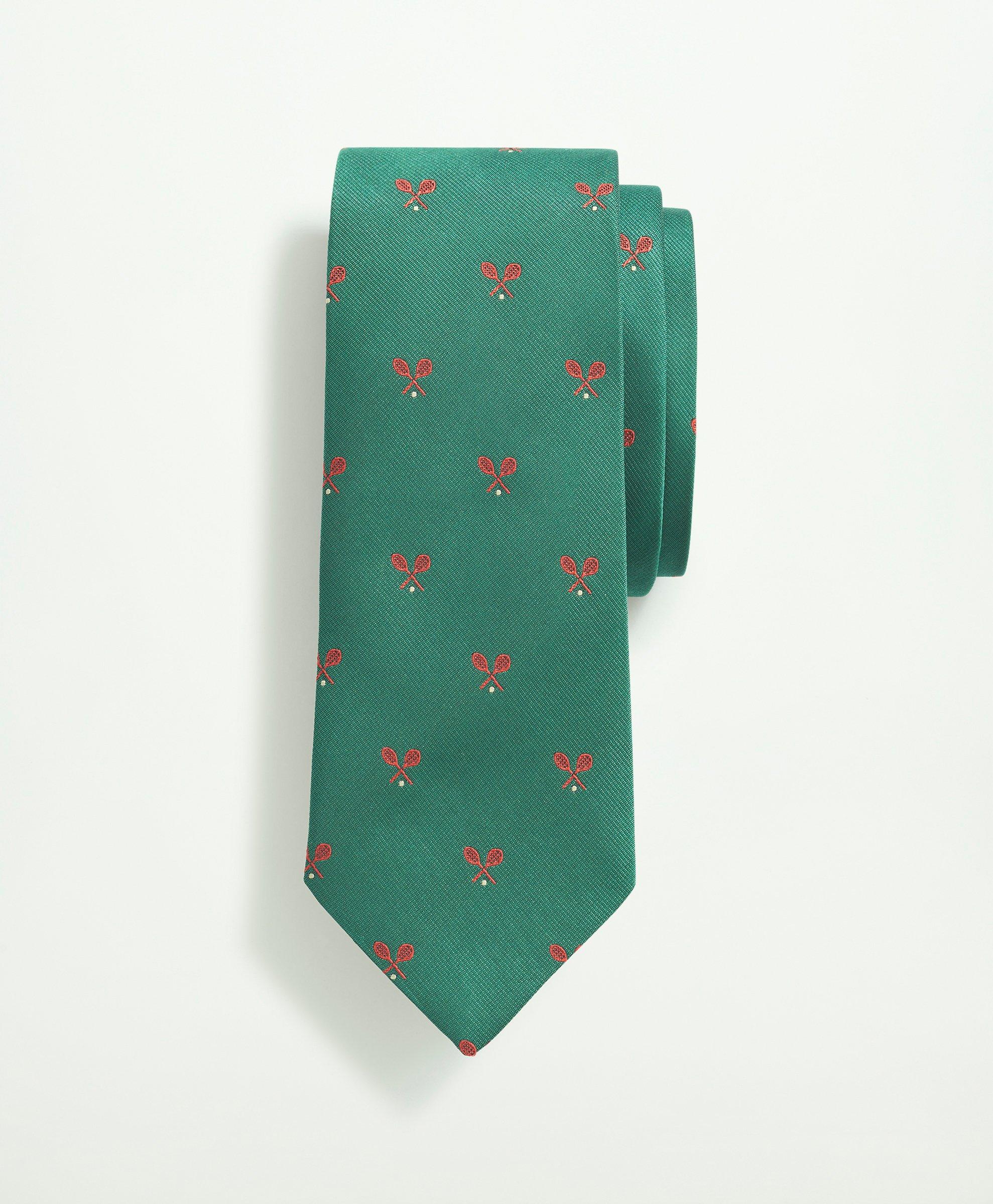 Silk Tennis Racquet Pattern Tie