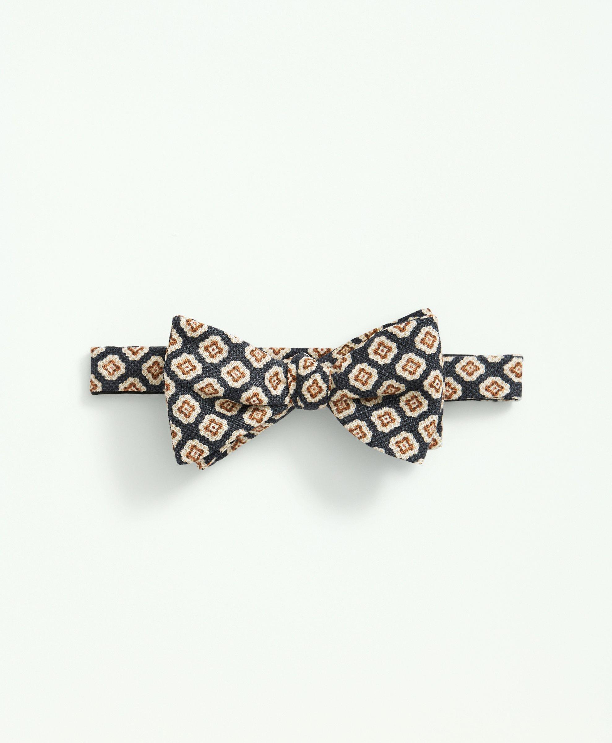 Linen Jacquard Geo Pattern Bow Tie, image 1