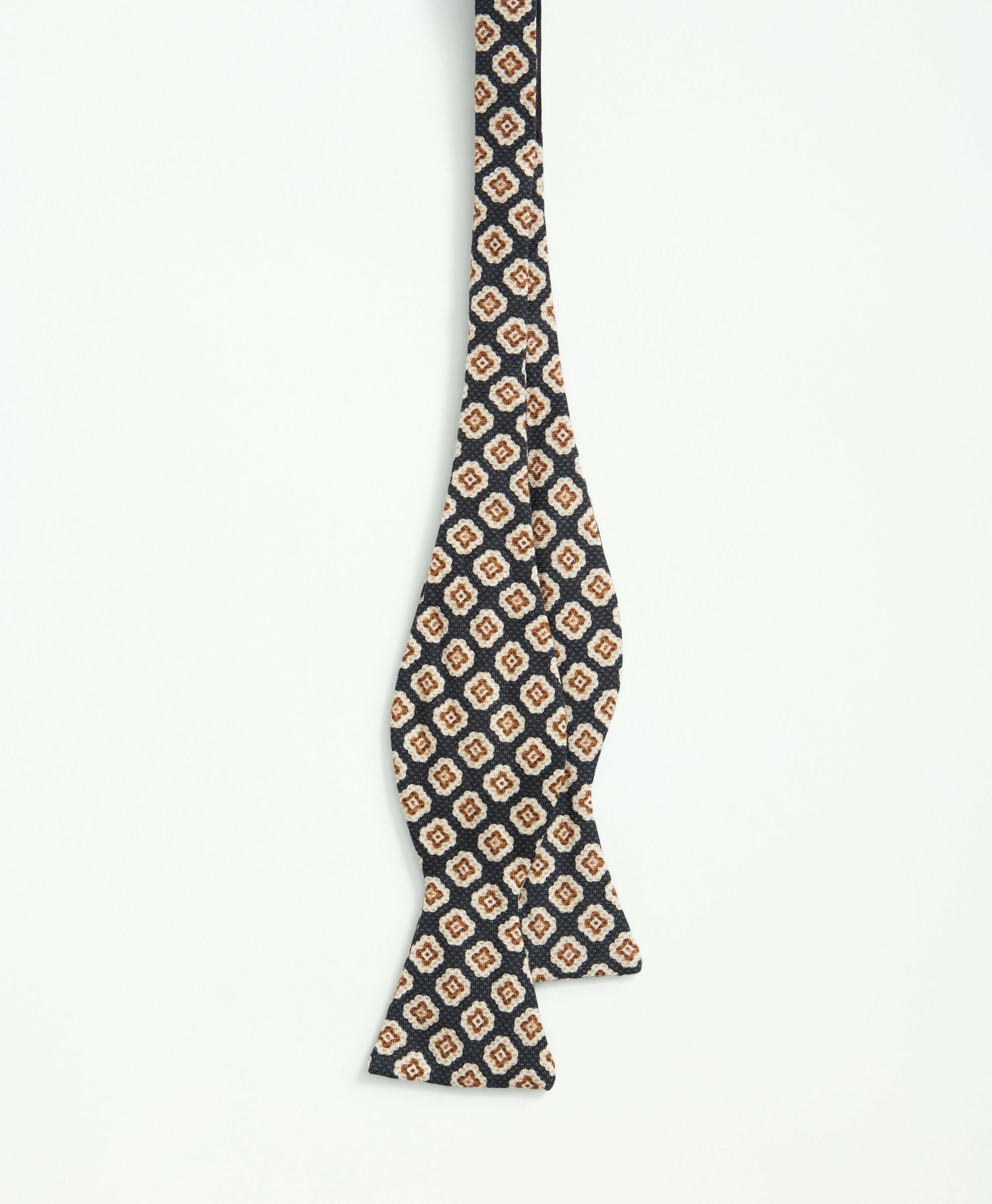 Linen Jacquard Geo Pattern Bow Tie, image 2