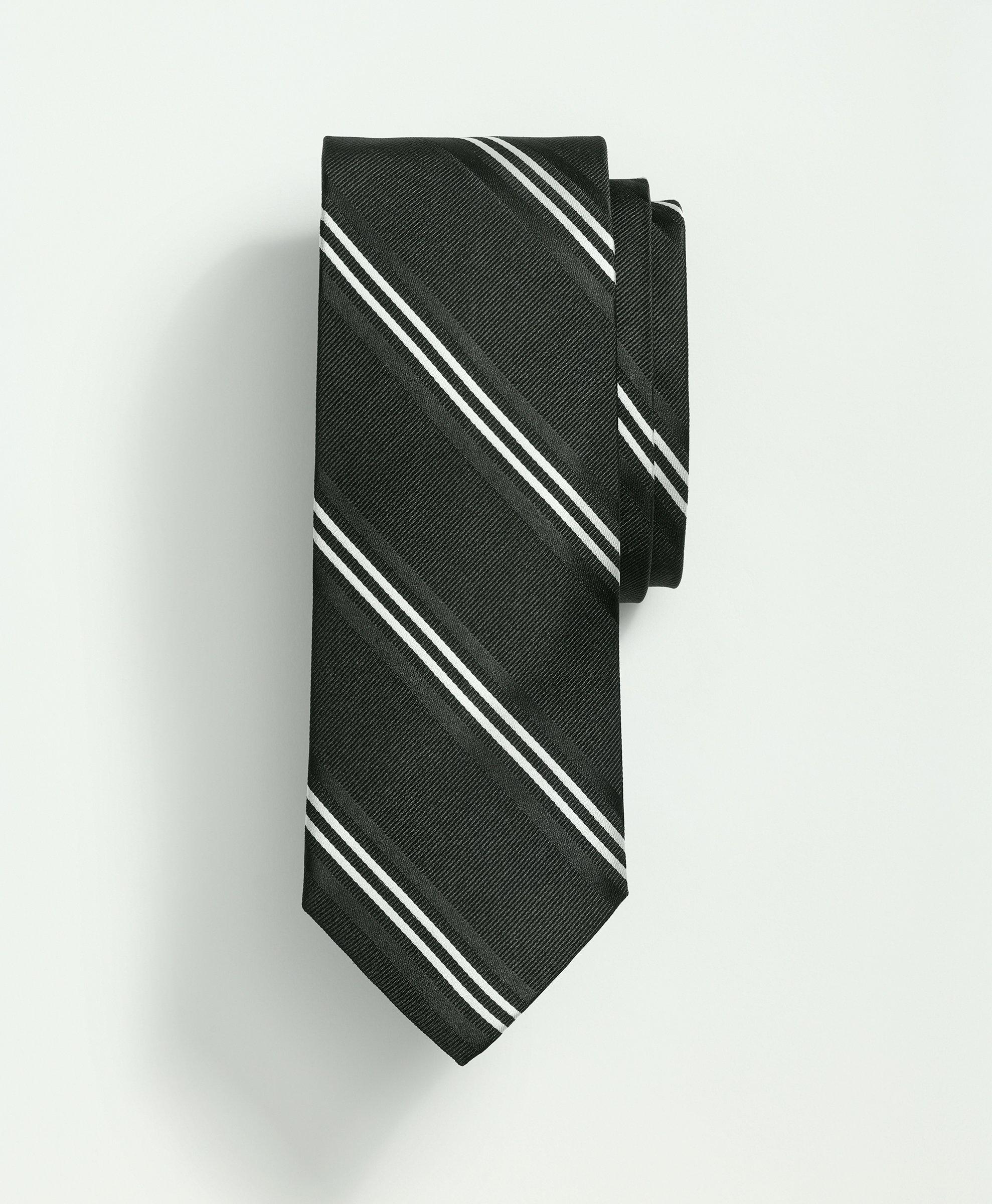Silk Double Striped Tie, image 1