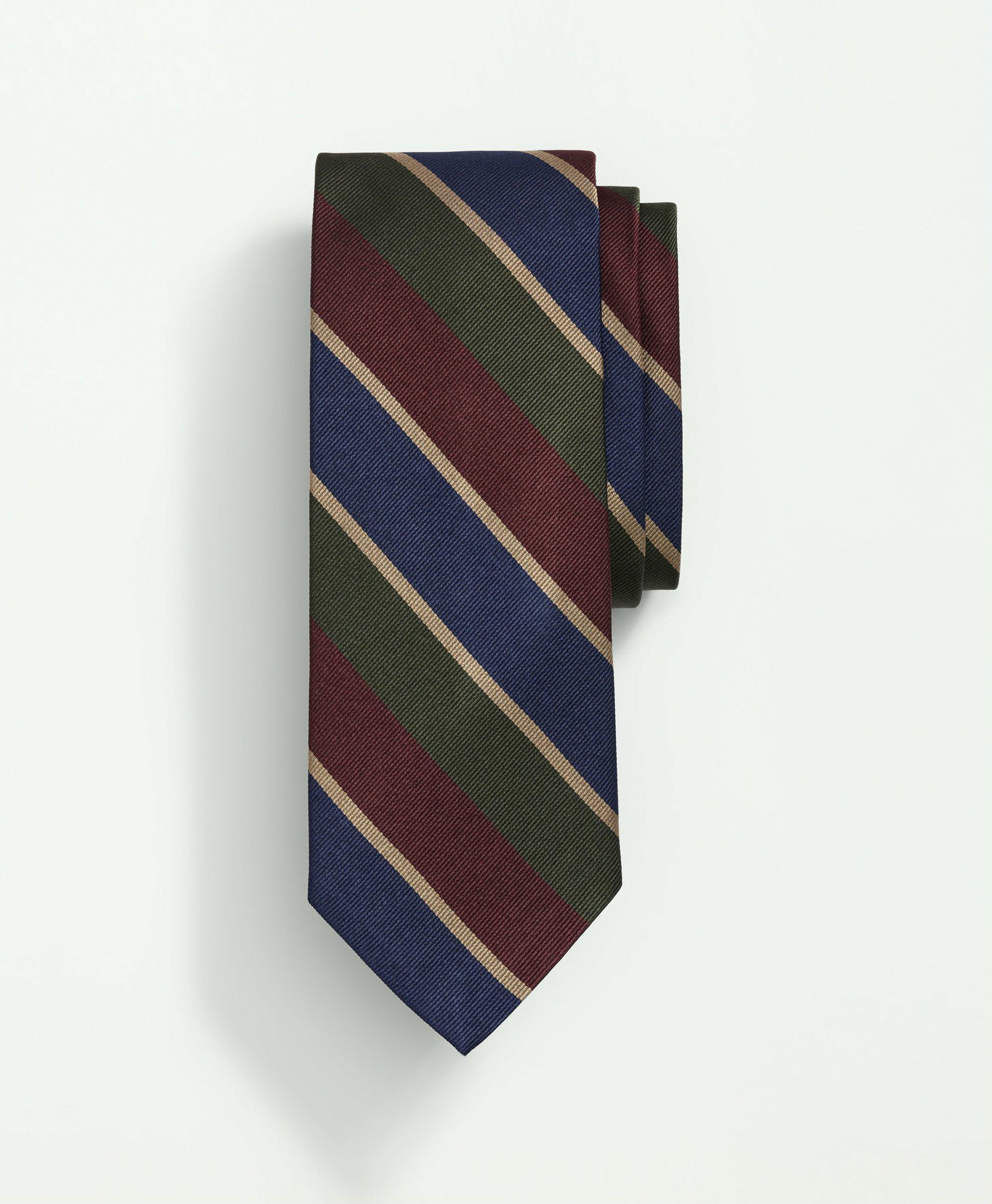 Silk Bold Tri-Color Striped Tie, image 1