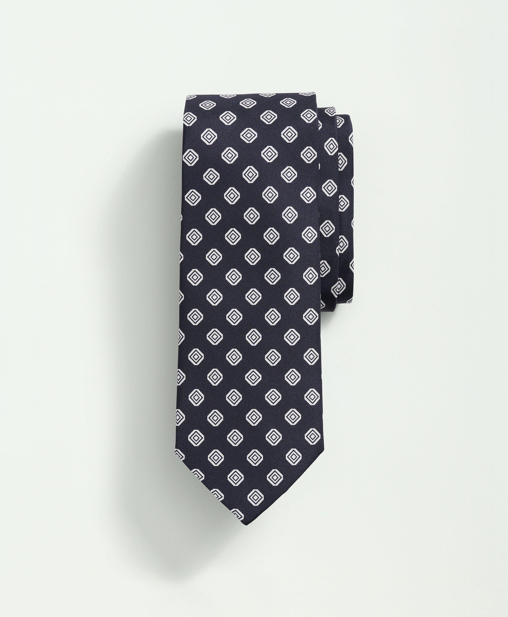 NAVY DIAMOND TIE