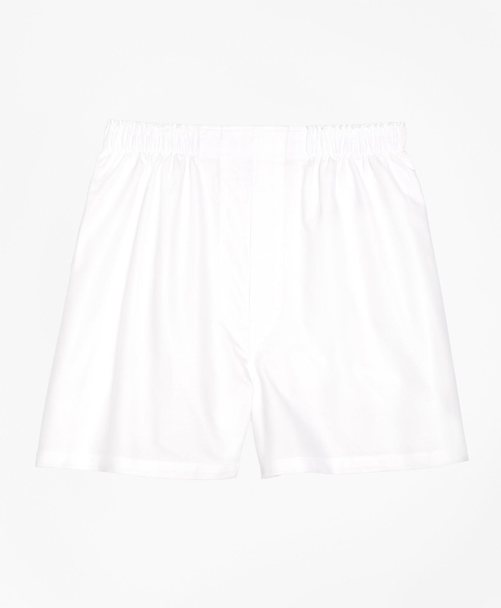 Men's White Traditional Fit Oxford Boxers | Brooks Brothers