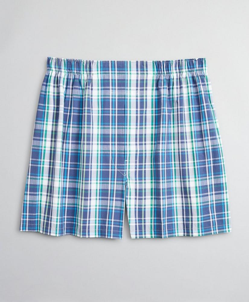 Traditional Fit Seersucker Large Plaid Boxers, image 1