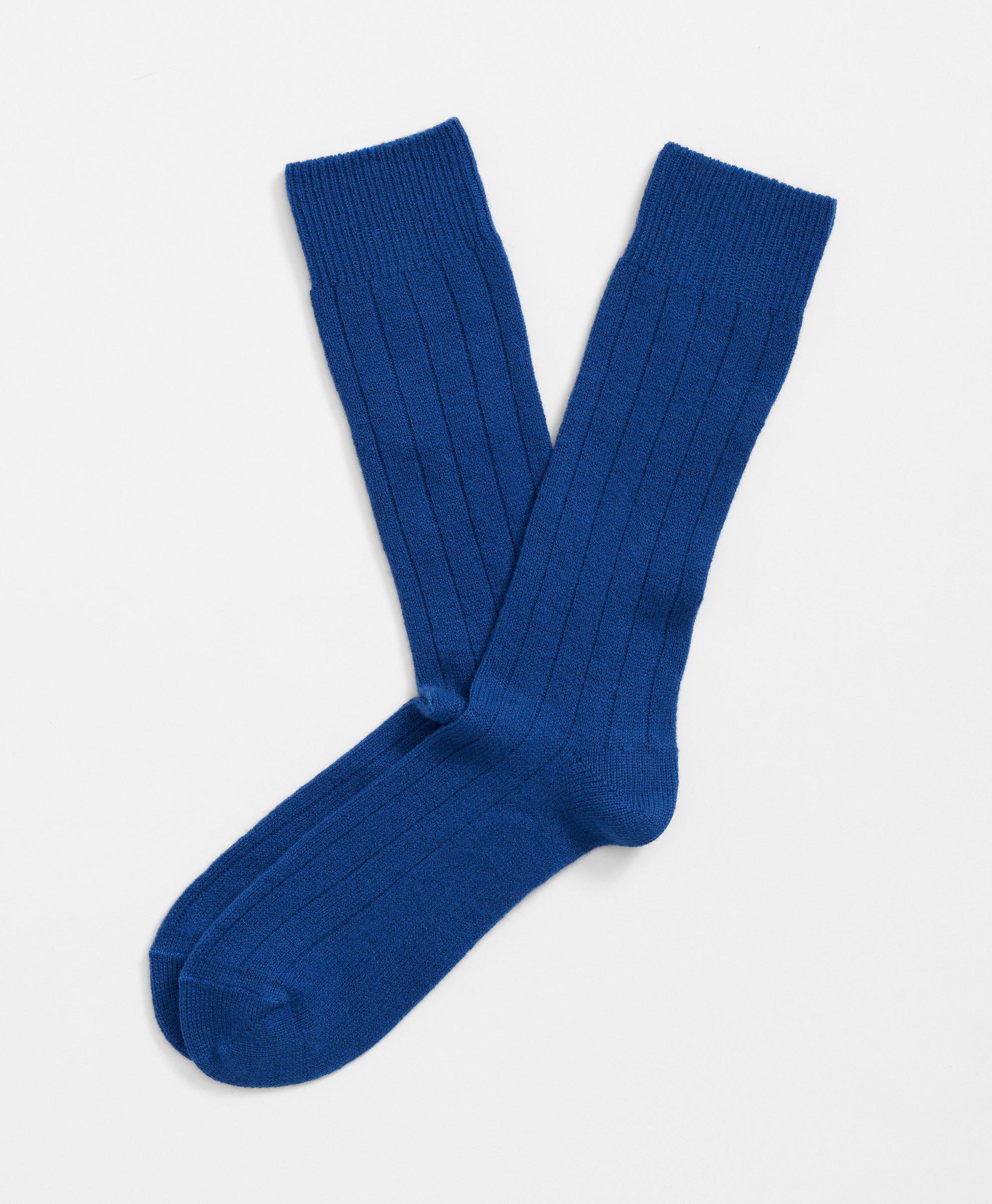 Brooks Brothers Cashmere Crew Socks In Bright Blue