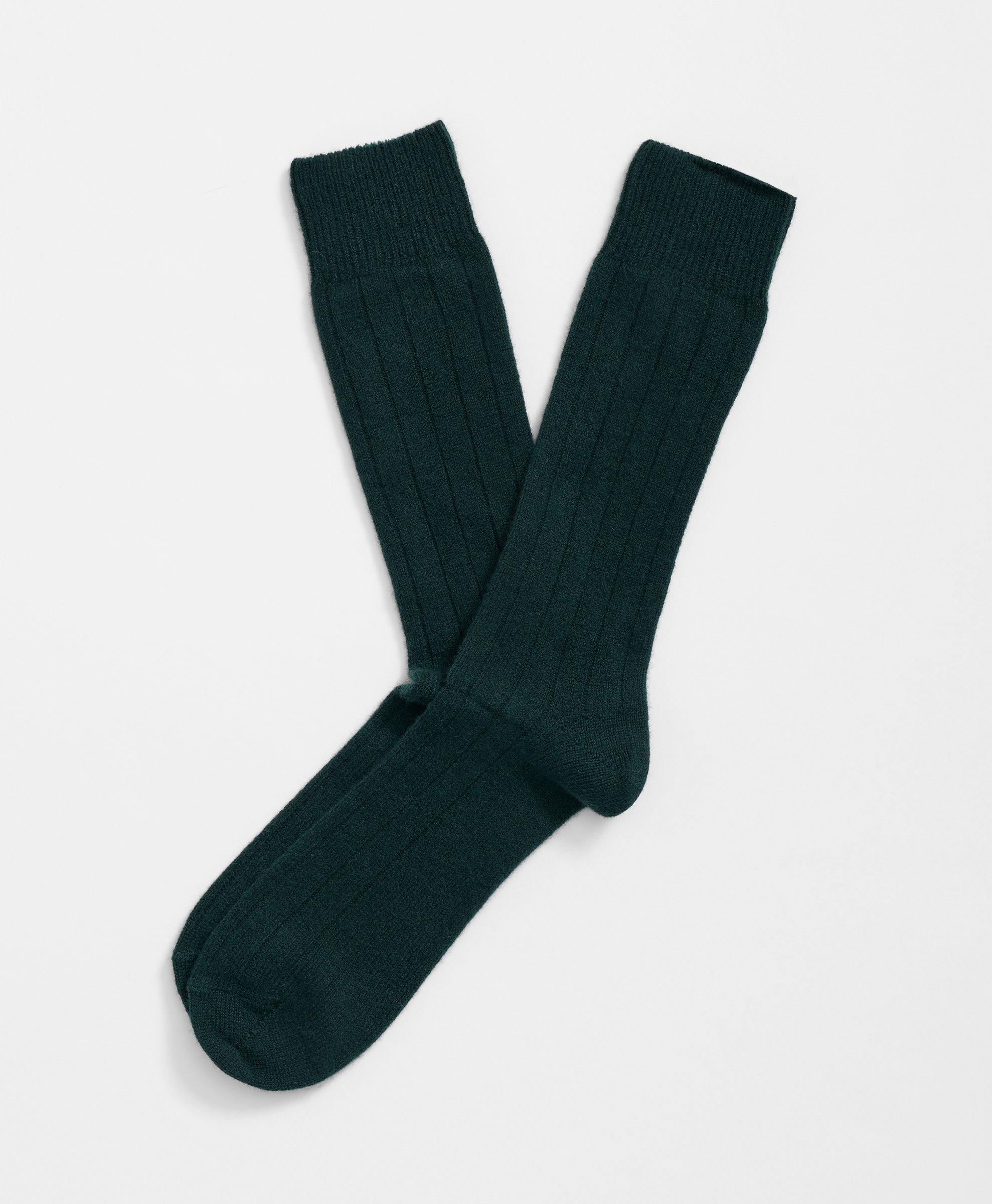 Brooks Brothers Cashmere Crew Socks In Forest Green