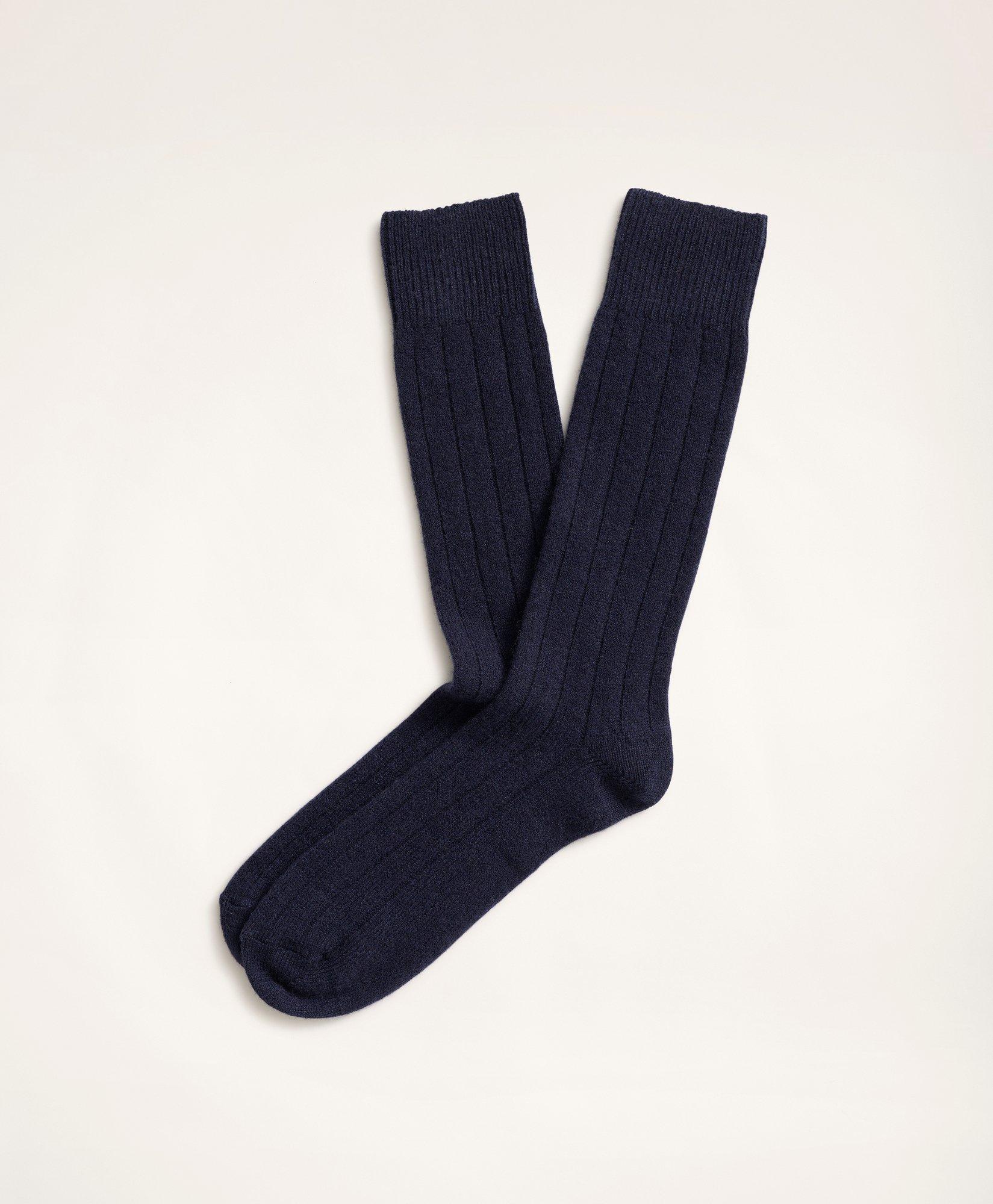 Brooks Brothers Cashmere Crew Socks In Navy